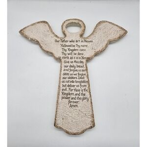 Caffco Angel Wall Plaque The Lords Prayer Religious Scripture Decor Cream 12in